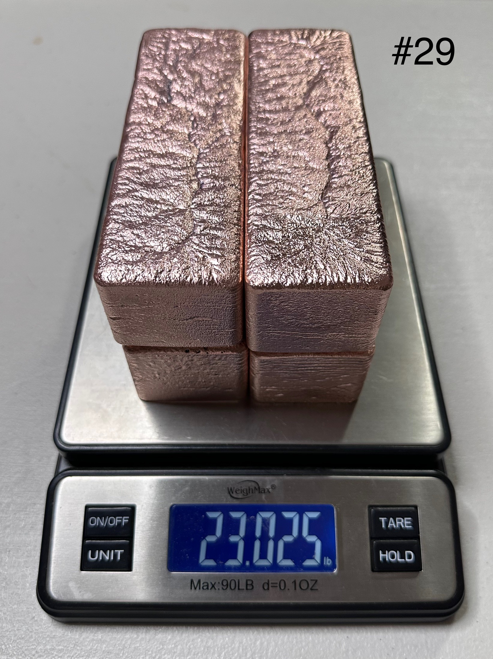 23+ lb Hand Poured Copper Ingots
